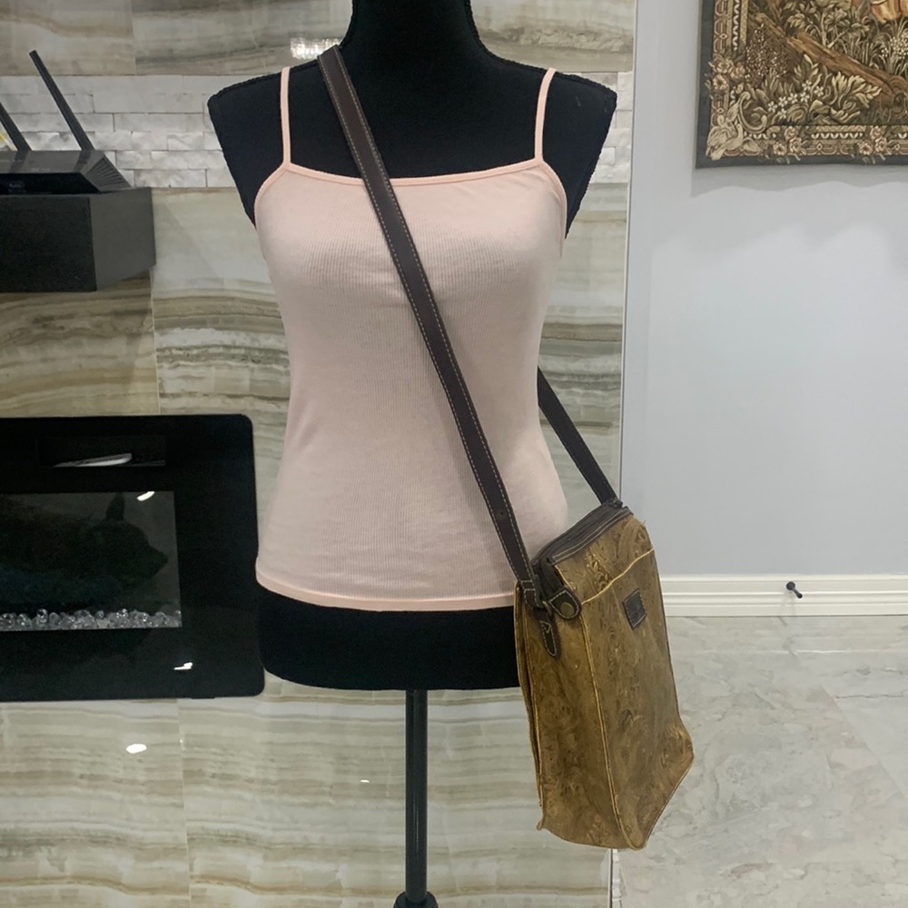 FOSSIL RELIC Paisley‎ Embossed Vegan Leather Crossbody Shoulder Bag Purse